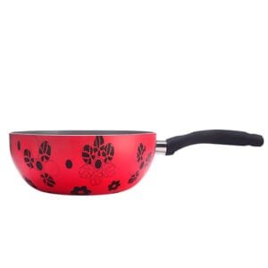 WOK ALUMINIO SIN TAPA & FONDO TITANIO 22 CMS - LÍNEA HAPPY COLORS - ROJO
