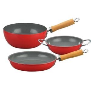 PACK SARTEN + WOK FAMILY COOK DORAL - COLOR ROJO