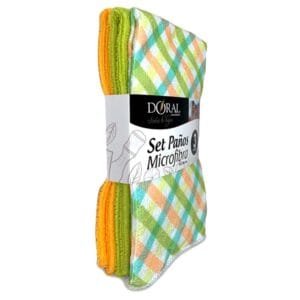 Set 3 paños de cocina microfibra Doral - verde