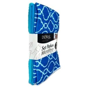 Set 3 paños de cocina microfibra Doral – Azul