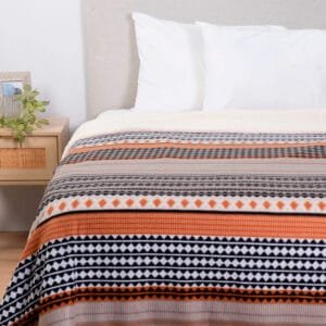 Frazada 2 Plazas Polar Sherpa Estampado Hibisco - Mashini