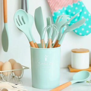 Set De Utencilios De Cocina 12 Piezas Silicona – Madera Generico – Calipso