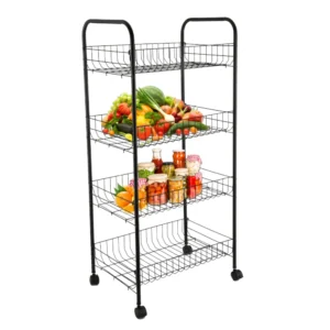 CARRO  ORGANIZADOR CON RUEDAS NEGRO  IBIZA  DORAL