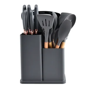 Set de Utensilios de cocina 19 Piezas Pro (mas grande y mejor calidad) -Gris
