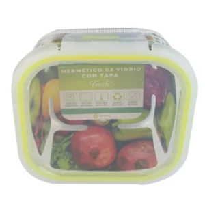 Hermético de Vidrio Borosilicato con Tapa Fresh Cuadrado 320 ml - DORAL
