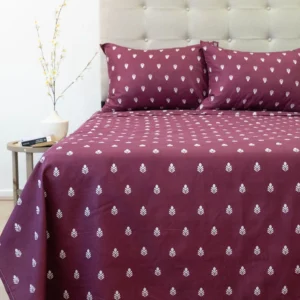 Juego de Sábanas Aterciopeladas Burdeo 210 Hilos TOMISA 2.0 Plazas