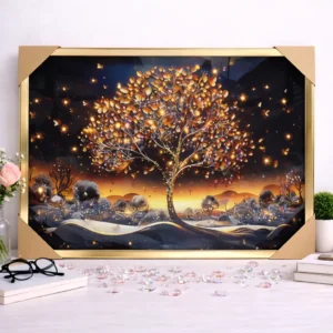 Cuadro con Detalles de Piedra Decorativa – 40×60 cm – Arbol