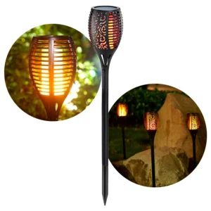 Lámpara Solar Estaca Antorcha para Jardín – Efecto Fuego Realista