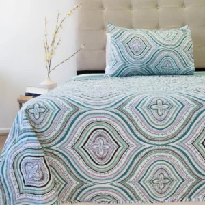 Cubrecama Quilt Plaza y Media Bordado Stitchy 170×240 cm – Doral D006