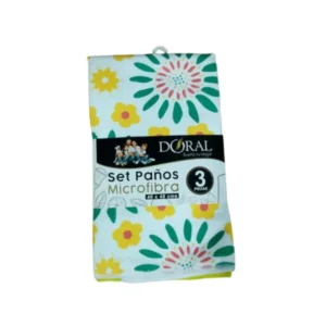 Set de Paños de Microfibra Doral 3 Piezas - Verde/amarillo