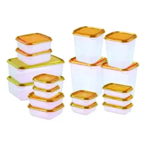 Juego De 17 Recipientes Herméticos De Almacenamiento - Naranjo