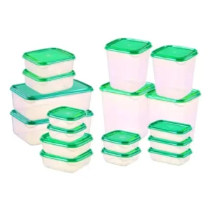 Juego De 17 Recipientes Herméticos De Almacenamiento - Verde claro
