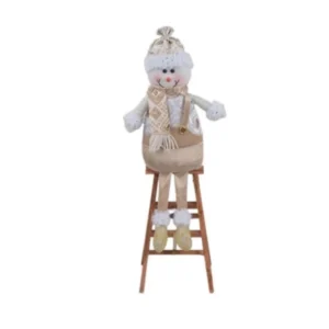 Muñeco de Nieve Dorado En La Escalera