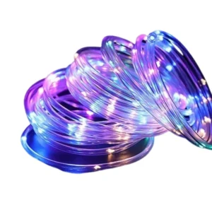 Lámpara Solar de Tubo de Cobre – 10 Metros, 5 mm, Cadena de 100 Luces LED para Exterior – Multicolor