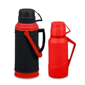 Pack Termos Outdoor Adventure Himalaya 1.8 L + 3.2 L con Tazas – A Prueba de Fugas y Click de Seguridad - Rojo Negro