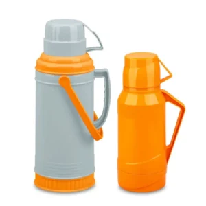 Pack Termos Outdoor Adventure Himalaya 1.8 L + 3.2 L con Tazas – A Prueba de Fugas y Click de Seguridad - Naranjo gris