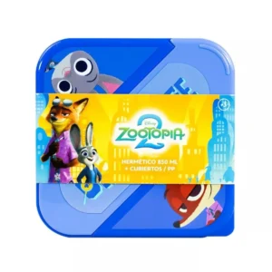 Hermético 850ml + Cubiertos - Zootopia