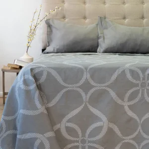 Juego de Sábanas Aterciopeladas Composé 2 PLAZAS 210 Hilos 100% Poliéster – 4 Piezas 150x200 cm - Gris