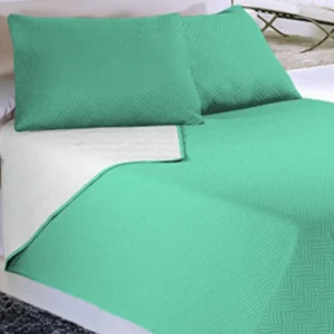 Quilt Hotpress Bicolor Doral 2 Plazas - Verde agua, Blanco