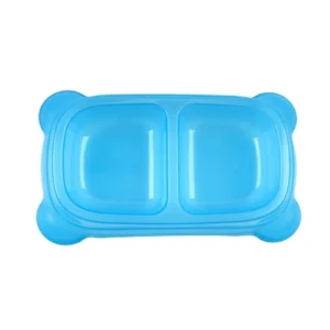 Comedero Doble para Mascotas - Azul