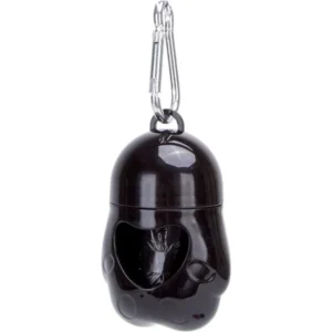 Pequeño dispensador de bolsas para perros | Porta bolsas de basura portátil y resistente - Negro
