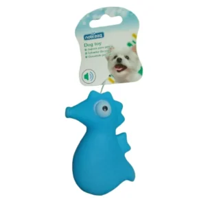 Juguete para Perros con Sonido en Forma de Caballo de Mar | Juguete Interactivo Resistente - Celeste