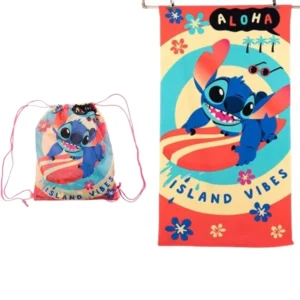 Toalla de Playa Disney Stitch Aloha 70 x 140 cm con bolso