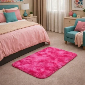 Bajada de Cama Tomisa 60 x 100 cm | Alfombra Decorativa Suave y Antideslizante - Fucsia