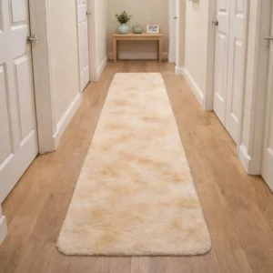Alfombra de Pasillo Tomisa Extra Suave 60 x 200 cm Antideslizante y Lavable - Beige