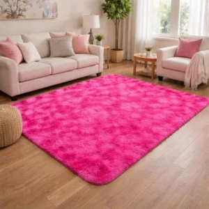 Alfombra Tomisa Extra Suave 150 x 200 cm Antideslizante y Lavable - Fucsia