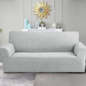 Funda de Sillón Doral Anastasia - Diseño Madera - 3 Cuerpos 190 x 230 cm - Gris claro