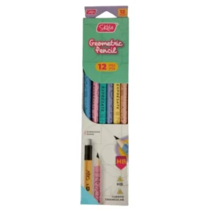Lápiz Grafito Skole Geometric Pencil – Set 12 Piezas con Borrador Suave y Cuerpo Triangular