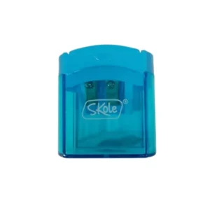 Sacapuntas Skole 2 Entradas Fina y Jumbo con Cuchillas de Acero - Celeste