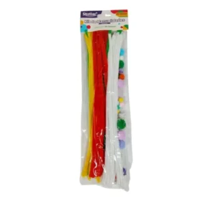 Kit de Manualidades Skoller 50 Piezas (30 + 20) Colores Surtidos con Limpiapipas de 30 cm y Pompones Decorativos