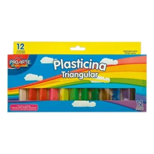 Plasticina Triangular Proarte 12 Unidades – 12 Colores No Tóxica para Niños y Manualidades
