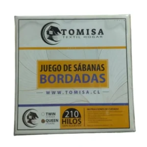 Juego de Sábanas Bordadas Tomisa 2 Plazas 210 Hilos 100% Poliéster