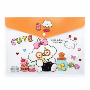 Carpeta Sobre de Plástico con Botón | Bolsa Transparente con Diseño 35 x 25 cm