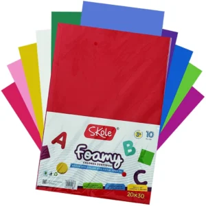 Goma Eva Skole A4 Colores Surtidos 20x30 cm 1.8 mm | Foami Escarchado de Alta Fijación (10 Pzas)