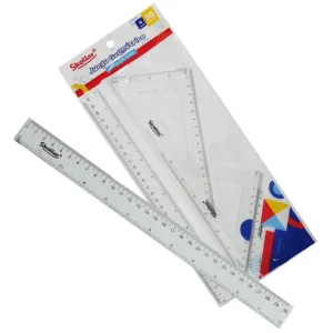 Juego Geométrico Skoller 4 Piezas de 30 cm con Transportador y Reglas Graduadas