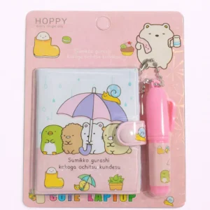 Libreta Pequeña 7x6 cm con Broche y Mini Lápiz | Cuaderno Cute Diseño Animado