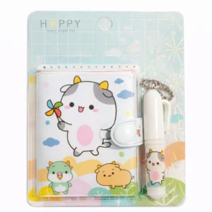 Libreta Pequeña 7x6 cm con Broche y Mini Lápiz | Cuaderno Cute Diseño Animado