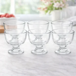 Vasos de Vidrio Para Helado 145 ml | Juego de 6 Piezas Elegantes y Resistentes