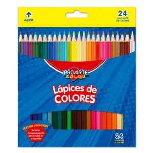 Lápices de Color Proarte 24 Largos | Colores Luminosos y Forma Hexagonal