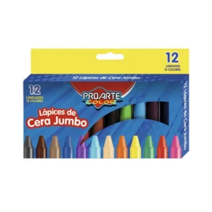 Lápices de Cera Jumbo Proarte x12 Colores – Ideales para Niños, Colores Intensos y Fáciles de Usar