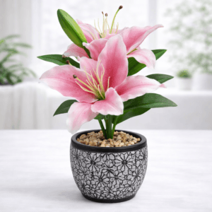 Planta Artificial Decorativa 30 x 20 cm – Planta Sintética Realista con Maceta para Interior