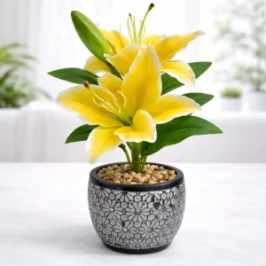 Planta Artificial Decorativa 30 x 20 cm – Planta Sintética Realista con Maceta para Interior
