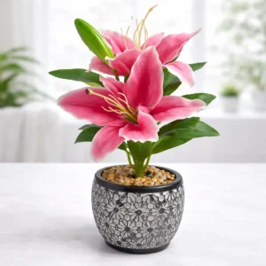 Planta Artificial Decorativa 30 x 20 cm – Planta Sintética Realista con Maceta para Interior