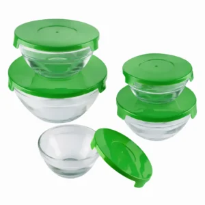 Set 5 Bowls Hermeticos | Set 9cm, 10,5cm, 13cm, 14cm y 17cm - Tapa Verde