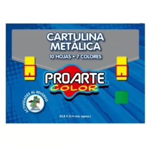 Cartulina Metálica Proarte Color x10 Hojas 23,8 x 31,9 cm 7 Colores – Colores Brillantes