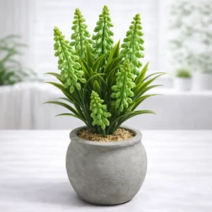 Planta Artificial Decorativa 25 x 15 cm – Planta Sintética Realista con Maceta para Interior